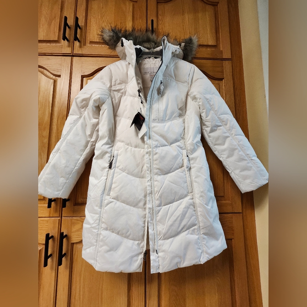NWT Womens North End Winter White Down-Filled 3/4 Length Coat Size Sm